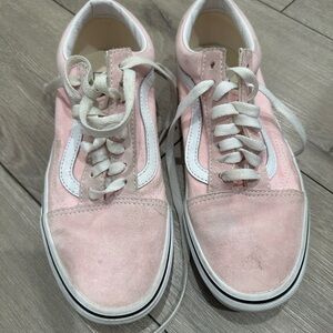 Vans Pink and White Lace-Up Sneakers